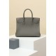 HERMES Birkin 30 Bag /0L Cloudy Gray Silver Buckle Togo Leather  