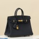 HERMES Birkin 25 Bag /2Z Midnight Blue with Gold Hardware Togo Leather  