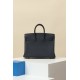 HERMES Birkin 25 Bag /2Z Midnight Blue with Gold Hardware Togo Leather  