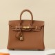 HERMES Birkin 25 Bag /CK37 Gold Brown with Silver Hardware Togo Leather  