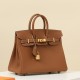 HERMES Birkin 25 Bag /CK37 Gold Brown with Silver Hardware Togo Leather  