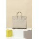 HERMES Birkin 25 Bag /8L Glacier White with Gold Hardware Togo Leather  