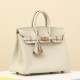 HERMES Birkin 25 Bag /CC10 Milkshake White with Rose Gold Hardware Togo Leather  