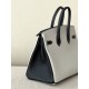 HERMES Birkin 25 Bag /80 Pearl Grey / CK89 Black with Silver Hardware Togo Leather  