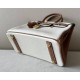 HERMES Birkin 25 Bag /CC10 Milkshake White / CK37 Gold Brown with Gold Hardware Togo Leather  