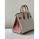 HERMES Birkin 25 Bag /CC10 Milkshake White / CK37 Gold Brown with Gold Hardware Togo Leather  