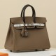 HERMES Birkin 25 Bag /CK18 Elephant Grey / 4C Bark Color / M4 Milk Grey with Silver Hardware Epsom Leather  