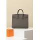 HERMES Birkin 25 Bag /8F Pewter Grey with Gold Hardware Epsom Leather  