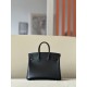 HERMES Birkin 25 Bag /CK89 Black with Silver Hardware Box Leather  