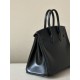 HERMES Birkin 25 Bag /CK89 Black with Silver Hardware Box Leather  