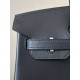 HERMES Birkin 25 Bag /CK89 Black with Silver Hardware Box Leather  