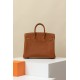 HERMES Birkin 25 Bag /CK37 Gold Brown with Gold Hardware Barenia Faubourg