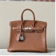 HERMES Birkin 25 Bag /CK37 Gold Brown with Silver Hardware Barenia Faubourg