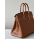 HERMES Birkin 25 Bag /CK37 Gold Brown with Silver Hardware Barenia Faubourg