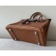 HERMES Birkin 25 Bag /CK37 Gold Brown with Silver Hardware Barenia Faubourg