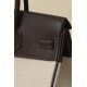 HERMES Birkin 25 Bag /44 Mocha Brown and Ivory Waffle Canvas with Silver Hardware Swift Leather  