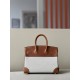 HERMES Birkin 25 Bag /CK37 Gold Brown with Gold Hardware Canvas and Saddle Leather  