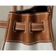 HERMES Birkin 25 Bag /CK37 Gold Brown with Gold Hardware Canvas and Saddle Leather  