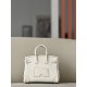 HERMES Birkin 25 Bag /Nata Cream White with Silver Hardware Swift Canvas  