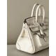 HERMES Birkin 25 Bag /Nata Cream White with Silver Hardware Swift Canvas  