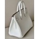 HERMES Birkin 25 Bag /Nata Cream White with Silver Buckle / Swift  