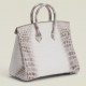 HERMES Birkin 25 Bag In Himalaya Niloticus Crocodile Skin