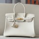 HERMES Birkin 30 Bag /CC10 Milkshake White with Gold Buckle Epsom Leather  