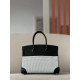 HERMES Birkin 30 Bag /89 Black / SW Leather / Canvas with Silver Buckle  