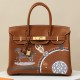 HERMES Birkin 30 Bag /CK37 Gold Brown with Gold Buckle Barenia Faubourg