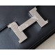 HERMES Constance 19 Bag/CK89 Black/Silver Buckle/Swift Leather