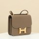 HERMES Constance 19 Bag/CK18 Elephant Gray/Gold Buckle/Epsom Leather  