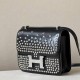 HERMES Constance 19 Bag/CK89 Black/Silver Buckle/Box  