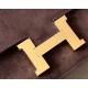 HERMES Constance 19 Bag/4A Coffee/Brown Gold Buckle/Suede  