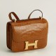 HERMES Constance 19 Bag/Bright Faced Alligator /Tobacco/Gold Buckle