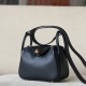 HERMES Mini Lindy Handmade Bag/CK89 Black/Gold Buckle/SW  