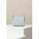 HERMES Mini Lindy Handmade Bag/08 Holy Grail Blue / Silver Buckle / Clemence Leather  