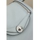 HERMES Mini Lindy Handmade Bag/08 Holy Grail Blue / Silver Buckle / Clemence Leather  