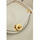 HERMES Mini Lindy Handmade Bag/8L Glacier White / Gold Buckle / Clemence Leather  