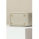 HERMES Mini Lindy Handmade Bag/8L Glacier White / Gold Buckle / Clemence Leather  