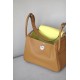 HERMES Lindy 26 Handmade Bag/2S Sesame Color with 9R Lemon / Silver Buckle / Swift Leather  