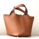 HERMES Picotin Lock 18 Bag /CK37 Gold Brown / Gold Buckle / Taurillon Leather  