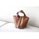 HERMES Picotin Lock 18 Bag /CK37 Gold Brown / Gold Buckle / Taurillon Leather  