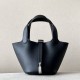 HERMES Picotin Lock 14 Bag /CK89 Black / Silver Buckle / Swift Leather  