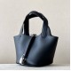 HERMES Picotin Lock 14 Bag /CK89 Black / Silver Buckle / Swift Leather  