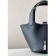 HERMES Picotin Lock 14 Bag /CK89 Black / Silver Buckle / Swift Leather  