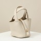 HERMES Picotin Lock 14 Bag /CC10 Milkshake White / Gold Buckle / TC Leather  