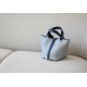 HERMES Picotin Lock 18 Bag /4Z Seagull Grey / Dark Blue / Silver Buckle / TCSW  