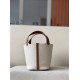 HERMES Picotin Lock 18 Bag /Nata Cream White / CK37 Gold Brown / Silver Buckle / TC  