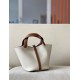 HERMES Picotin Lock 18 Bag /Nata Cream White / CK37 Gold Brown / Silver Buckle / TC  