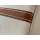 HERMES Picotin Lock 18 Bag /Nata Cream White / CK37 Gold Brown / Silver Buckle / TC  